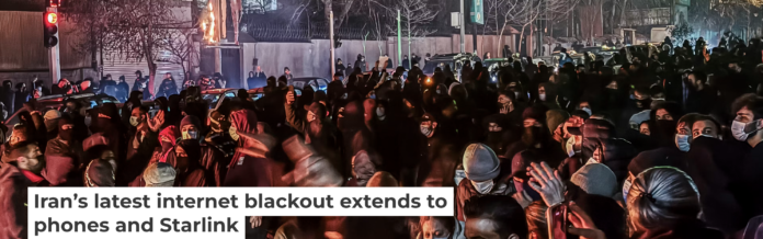 Protesters have filled the streets in Iranian cities, but the regime’s internet shutdown means little news gets in or out of the country. MAHSA/Middle East Images/AFP via Getty Images